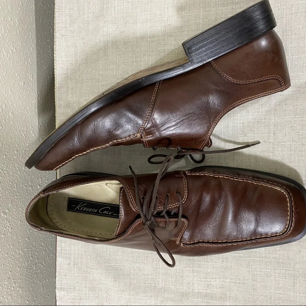 Kenneth Cole Oxfords Shoes Brown Softest Leather Men comfort Shoes size …